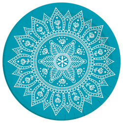 TALERZYKI PAPIEROWE NIEBIESKIE-BIAŁE MANDALA 23 CM 8 SZT