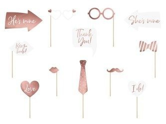 GADŻETY DO ZDJĘĆ NA ŚLUB MIX 12 SZT