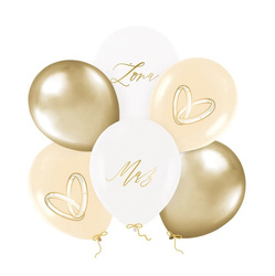 BALONY LATEKSOWE MĄŻ ŻONA 6 SZT 30 CM