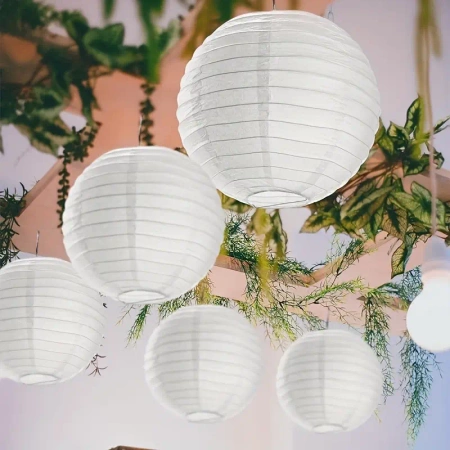 LAMPION PAPIEROWY BIAŁY 45 CM