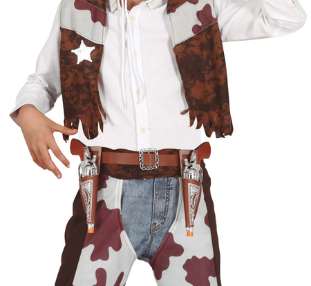 DWIE KABURY Z PISTOLETAMI NA PASKU 20 CM