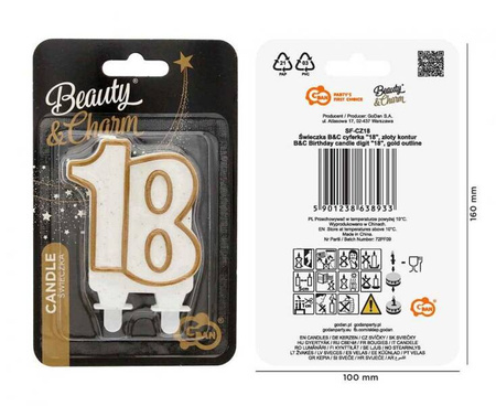 ŚWIECZKA URODZINOWA ZŁOTA 18