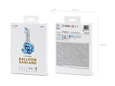 BUKIET BALONÓW CYFRA 1 NIEBIESKI