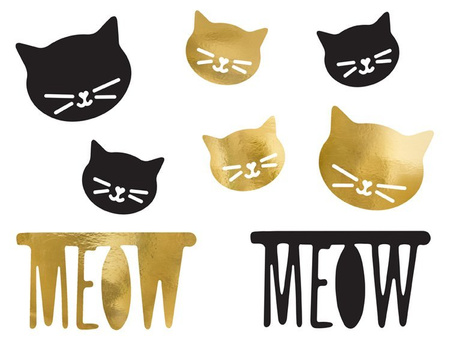 DEKORACJE PAPIEROWE KOTEK 8 szt.