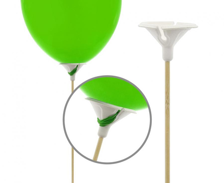 Patyczki z zatyczkami do balonów, bambus + papier, 100 szt.