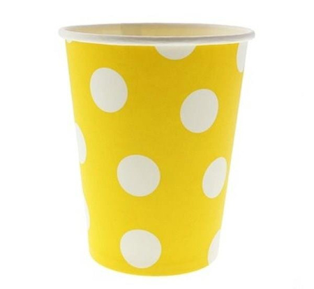 KUBECZKI ŻÓŁTE W GROSZKI 270ml, 6 szt.