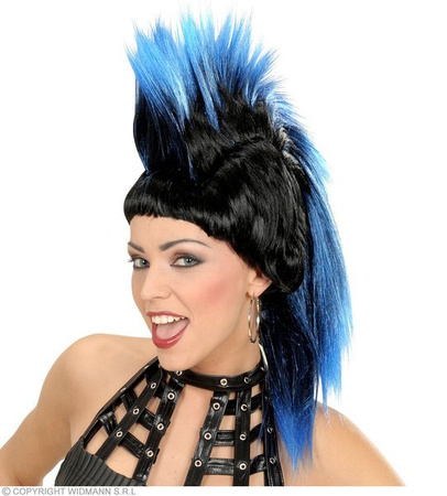 PERUKA IROKEZ PUNK NIEBIESKI