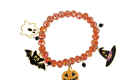 BRANSOLETKA Z WISIORKAMI POMARAŃCZOWA HALLOWEEN 