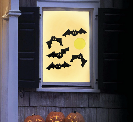 DEKORACJA NA ŚCIANĘ NIETOPERZE HALLOWEEN 20X20 CM