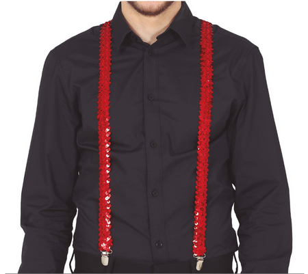 SZELKI CZERWONE Z CEKINAMI