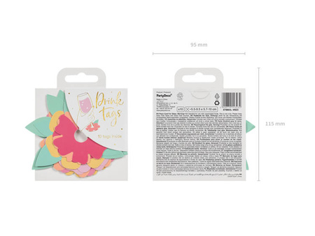 WIZYTÓWKI NA KIELISZKI KWIATY MIX 10 SZT