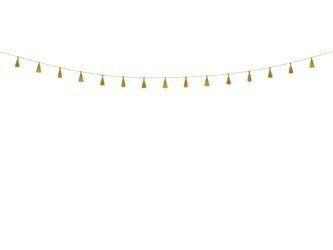 GIRLANDA MATERIAŁOWA ZŁOTE FRĘDZLE
