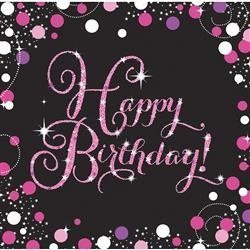 SERWETKI PAPIEROWE URODZINY RÓŻOWE