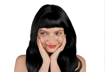 PERUKA DŁUGIE WŁOSY CZARNA