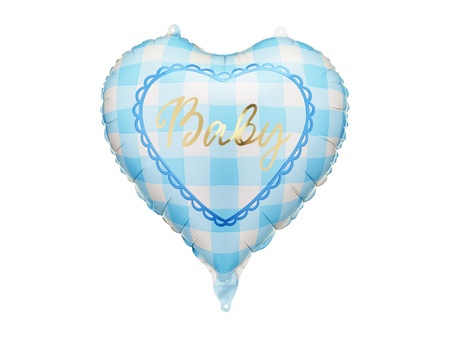 BALON FOLIOWY SERCE BABY 35 CM JASNONIEBIESKI 