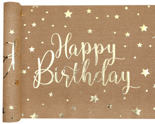 BIEŻNIK BAWEŁNIANY URODZINY GWIAZDKI KRAFT 28X300 CM