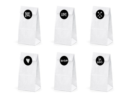 Torebki na słodycze, biały (1 op. / 6 szt.)