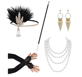 ZESTAW RETRO DAMSKI ZŁOTY 5 EL.