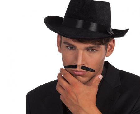 Wąsy Gangstera, włoski mafiozo czarny wąs