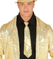 KRAWAT Z CEKINAMI ZŁOTY