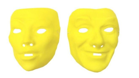 Pk 12 "NEON MASK" plastic - 2 styles & 4colors ass.