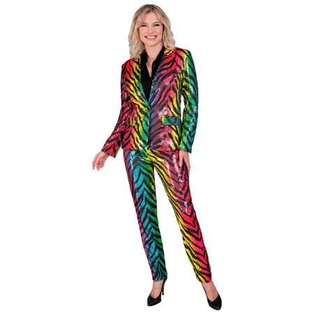 SPODNIE DAMSKIE CEKINOWE KOLOROWE TYGRYS