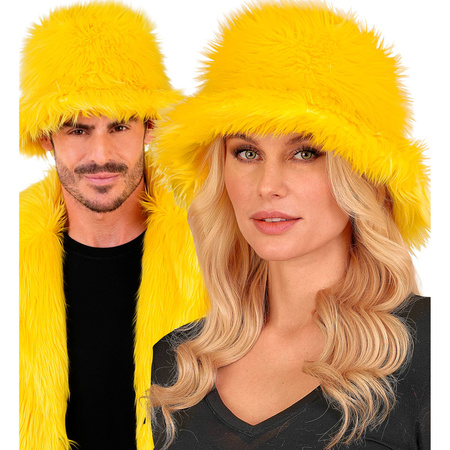 CZAPKA PLUSZOWA ŻÓŁTA