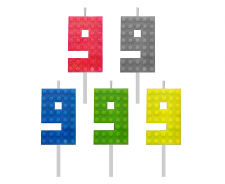 ŚWIECZKA URODZINOWA KLOCKI CYFRA 9