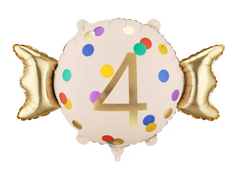 BALON FOLIOWY CUKIEREK 4 CYFRA 61 X 37 CM