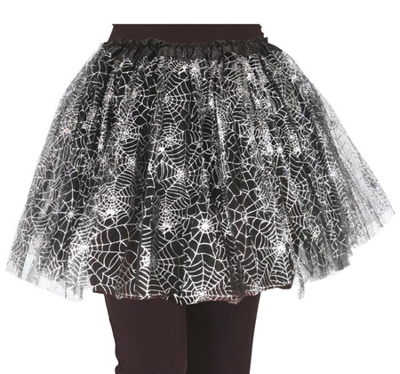SPÓDNICZKA DZIECIĘCA TUTU CZARNA PAJĘCZYNY 30 CM