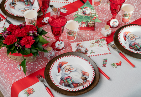 KUBECZKI PAPIEROWE ŚWIĄTECZNE SANTA CLAUS 270 ML 10 SZT 