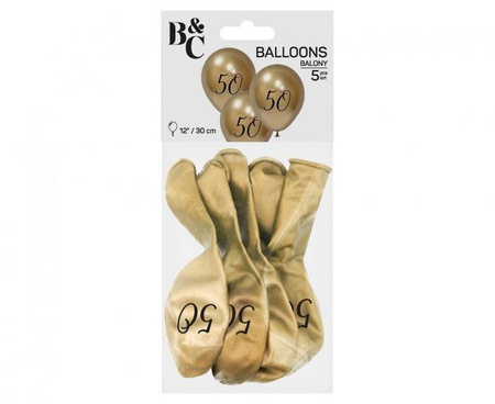 BALONY LATEKSOWE 50 URODZINY 30 CM 5 SZT.
