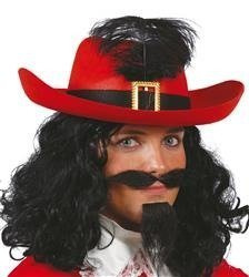 KAPELUSZ MUSZKIETERA CZERWONY