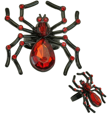 PIERŚCIONEK PAJĄK CZARNY