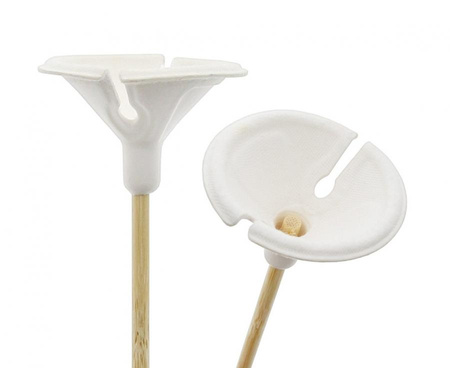 Patyczki z zatyczkami do balonów, bambus + papier, 100 szt.