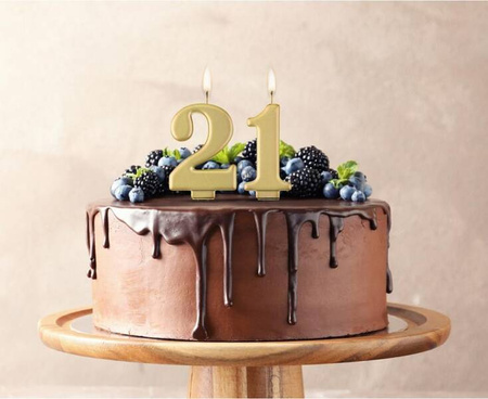 ŚWIECZKA CYFRA 1 ZŁOTA METALICZNA 8 CM