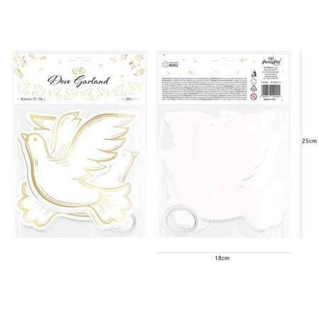 GIRLANDA KOMUNIJNA GOŁĘBIE 180 CM