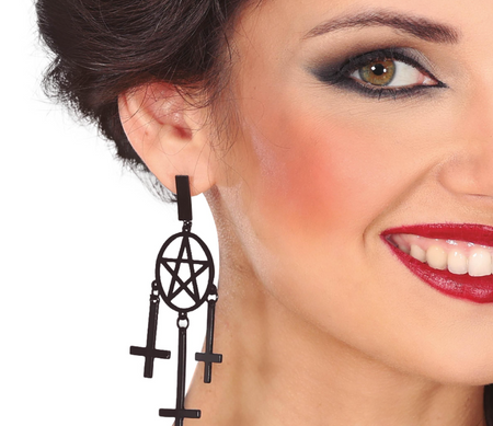 KOLCZYKI SATANISTYCZNE 8 CM