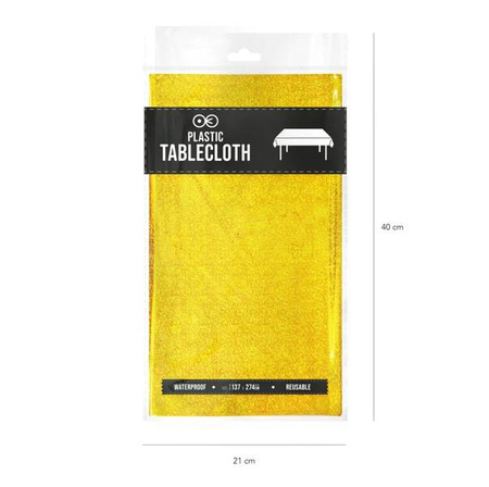 OBRUS HOLOGRAFICZNY ZŁOTY 137x274cm