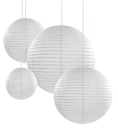 ZESTAW 4 LAMPIONÓW PAPIEROWYCH 20 CM, 25 CM, 35 CM, 45 CM