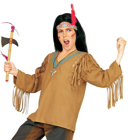 "APACHE" (coat, headband with feather)