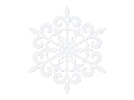 Dekoracje papierowe Śnieżynka, biały, 13cm (1 karton / 50 op.) (1 op. / 10 szt.)