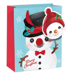 TOREBKA NA PREZENTY BAŁWANEK 32x42x12cm