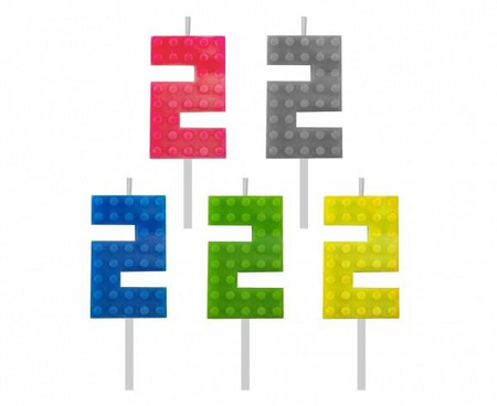 ŚWIECZKA URODZINOWA KLOCKI CYFRA 2