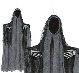 DEKORACJA WISZĄCY CZARNY DUCH W TUNICE 50 CM