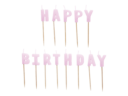 ŚWIECZKI URODZINOWE HAPPY BIRTHDAY 2,5 CM FIOLETOWY 13 SZT 