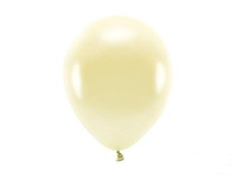 BALONY ECO 26 CM METALIZOWANE, SŁOMKOWY