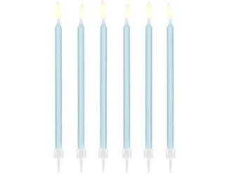 ŚWIECZKI URODZINOWE NIEBIESKIE 14 CM, 12 SZT