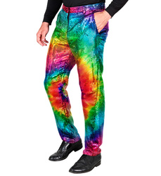 SPODNIE MĘSKIE CEKINOWE KOLOROWE TIE DYE