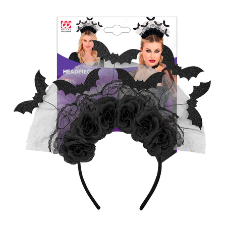 OPASKA Z NIETOPERZAMI CZARNA HALLOWEEN